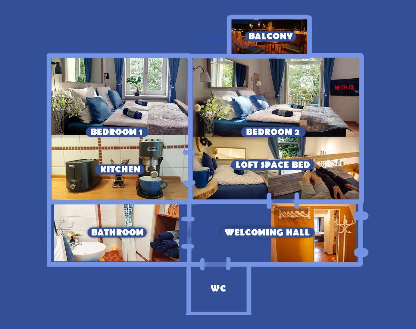 Triple King Size Balcony Apartment Prague