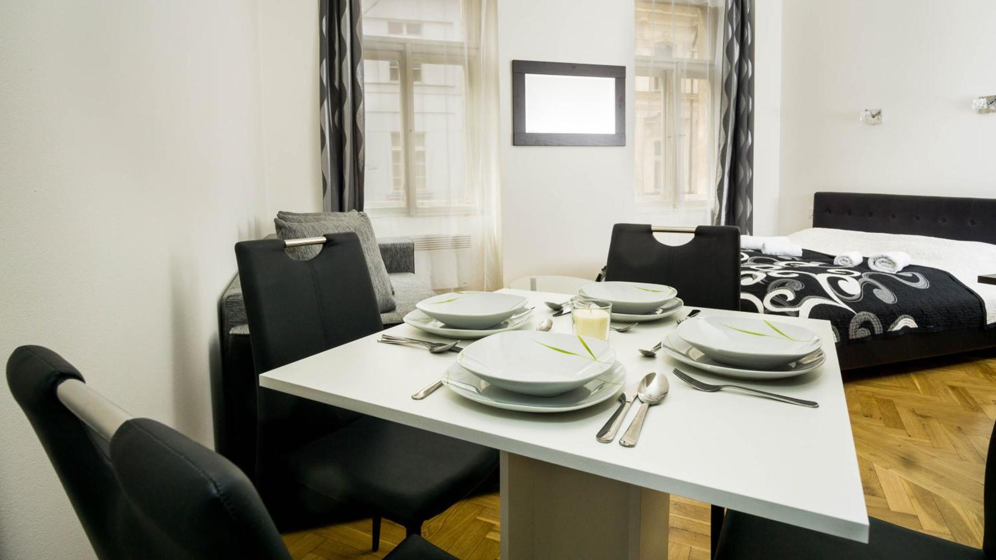Apartment Black & White Apartment Prague By Wenceslas Square And Muzeum Prague