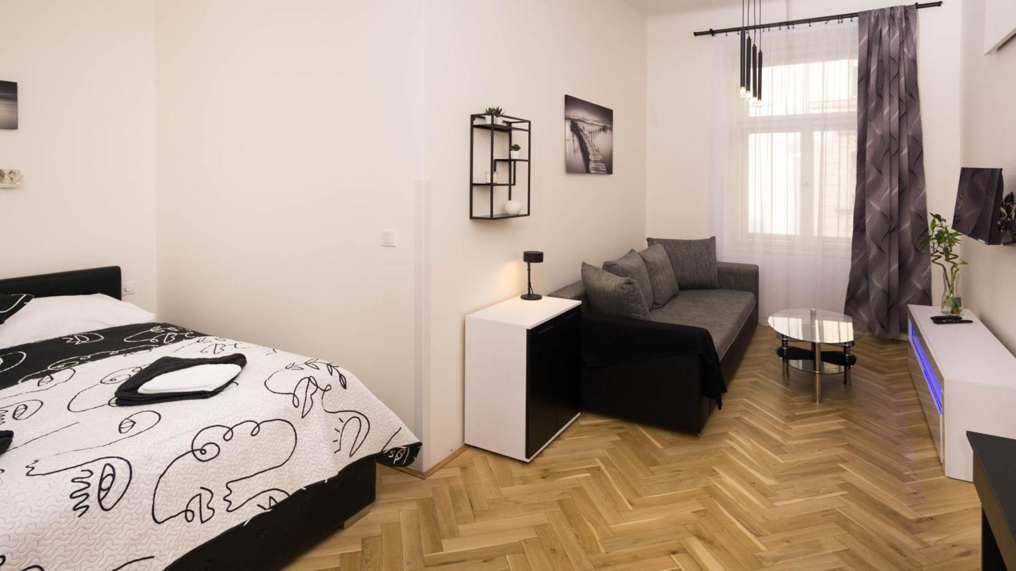 Apartment Black & White Apartment Prague By Wenceslas Square And Muzeum