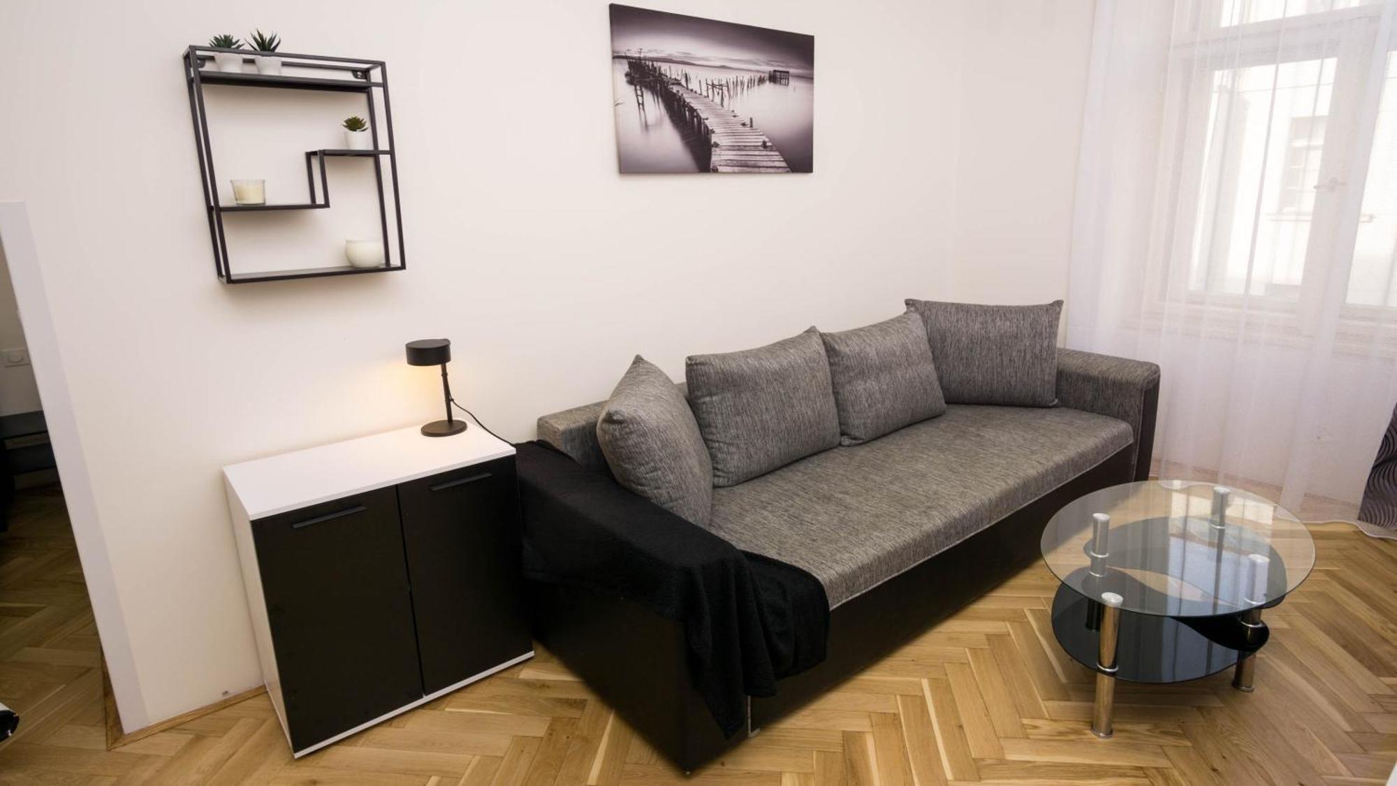 Black & White Apartment Prague By Wenceslas Square And Muzeum