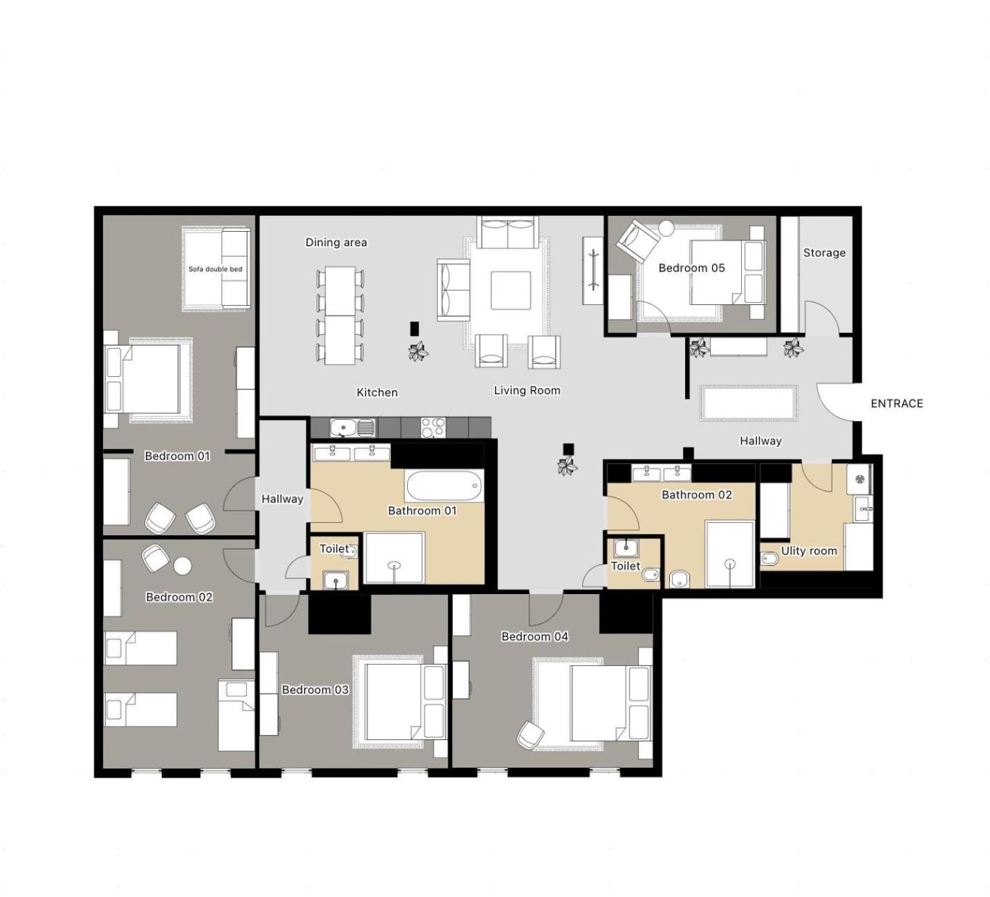 5br+3.5bt Wilson Apt. Apartment Prague