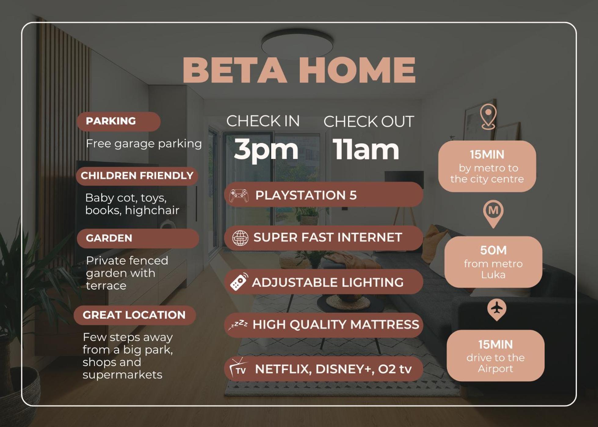 Beta - Garage, Air Condition, Garden, At Metro Daire *
