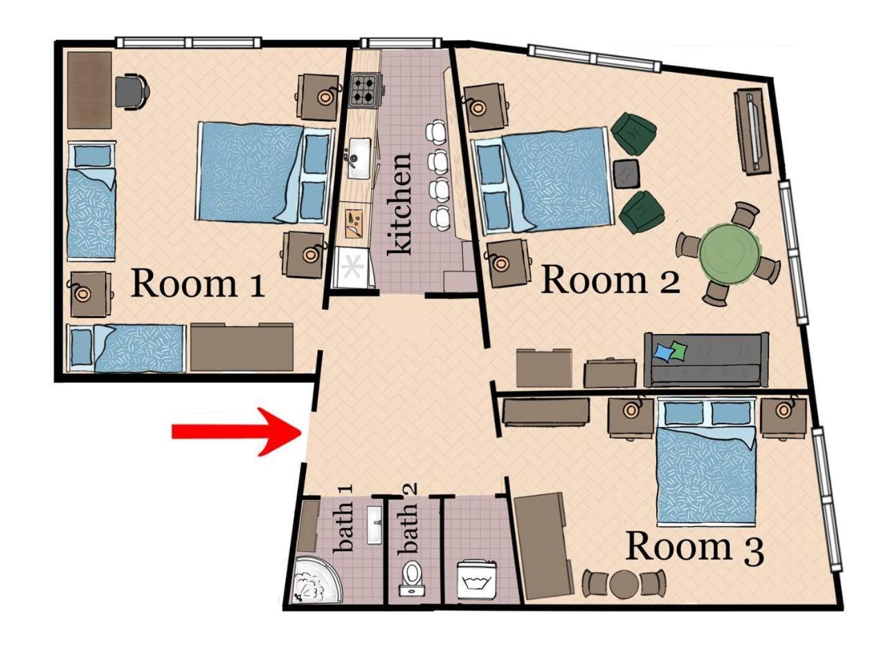 Apartamento At The Blue Lion & Parking Assistance