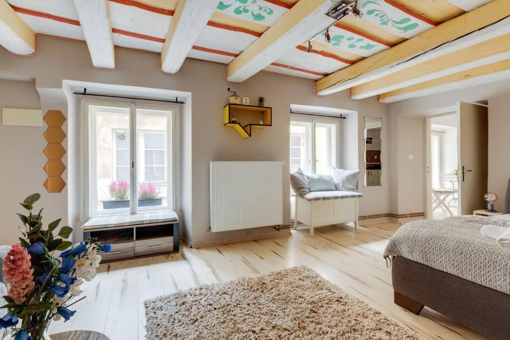 Old Crooked Beams Near Charles Bridge In Apartment *