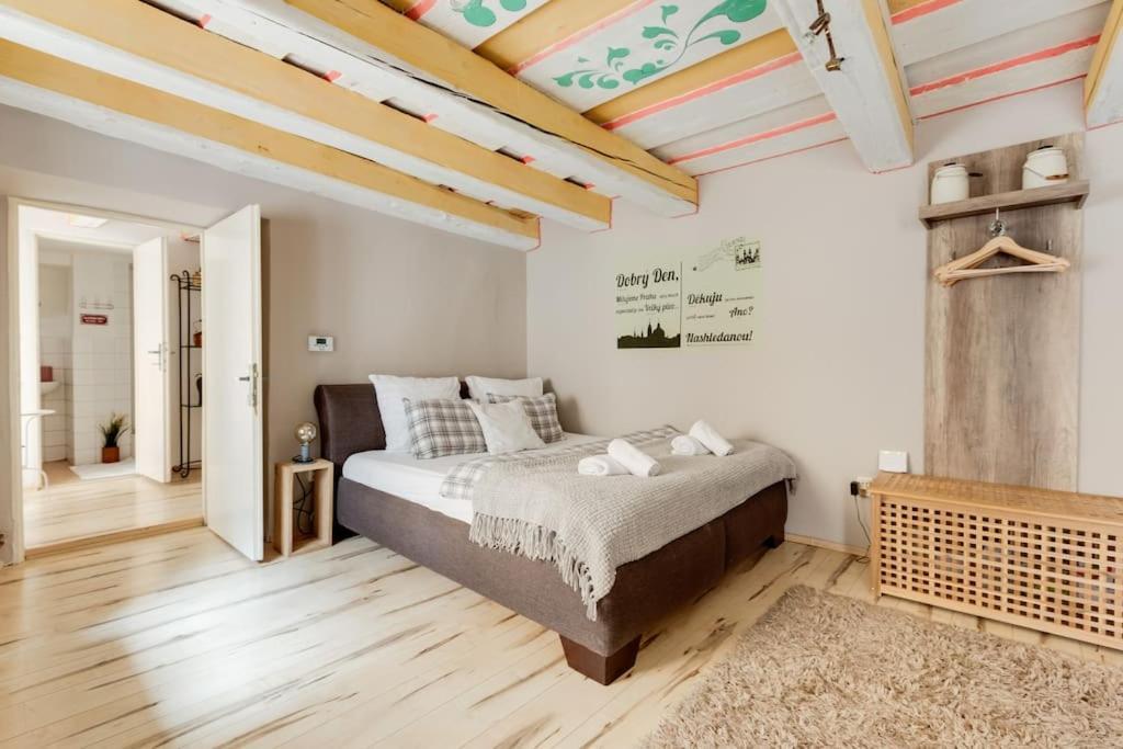 Old Crooked Beams Near Charles Bridge In Apartment *