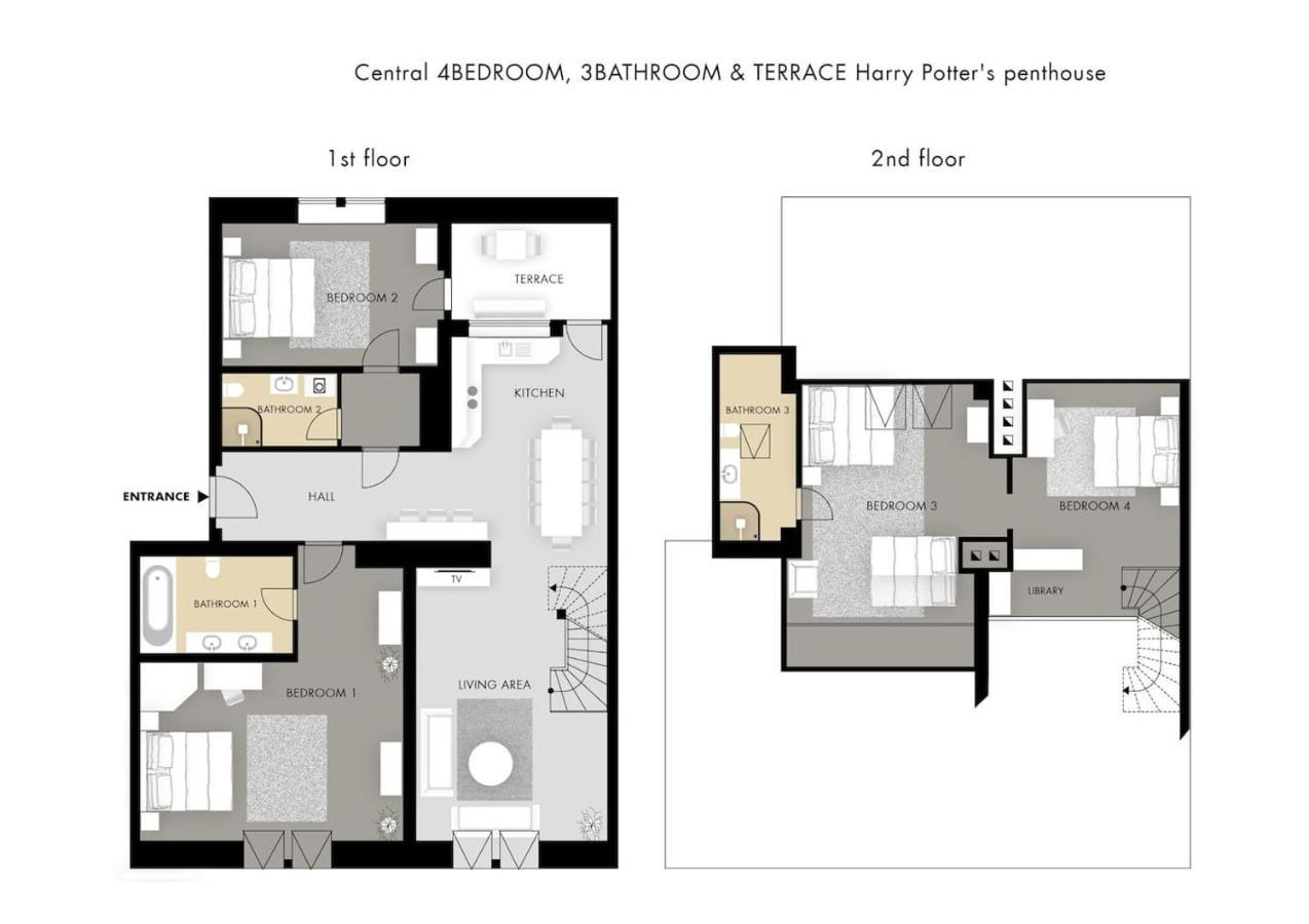 4br 3bath Balcony Harry Potter Penthouse Apartment